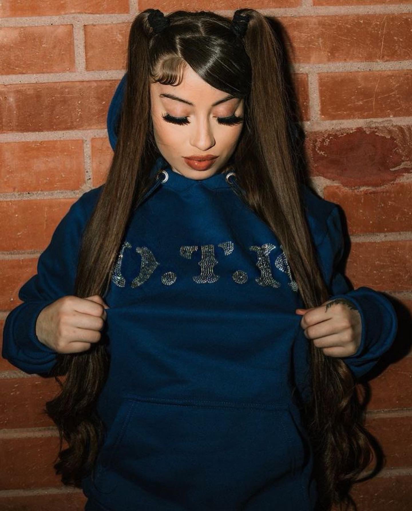 OTK Rhinestone Hoodie BLUE